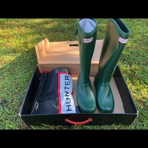 Hunter original tour green boots